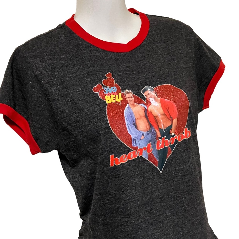 Ripple Junction Saved By The Bell Heart Throbs Gray Tee